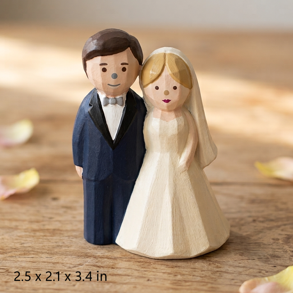 Paint Your Own Bride & Groom Figurine | DIY Wood PLA Wedding Kit