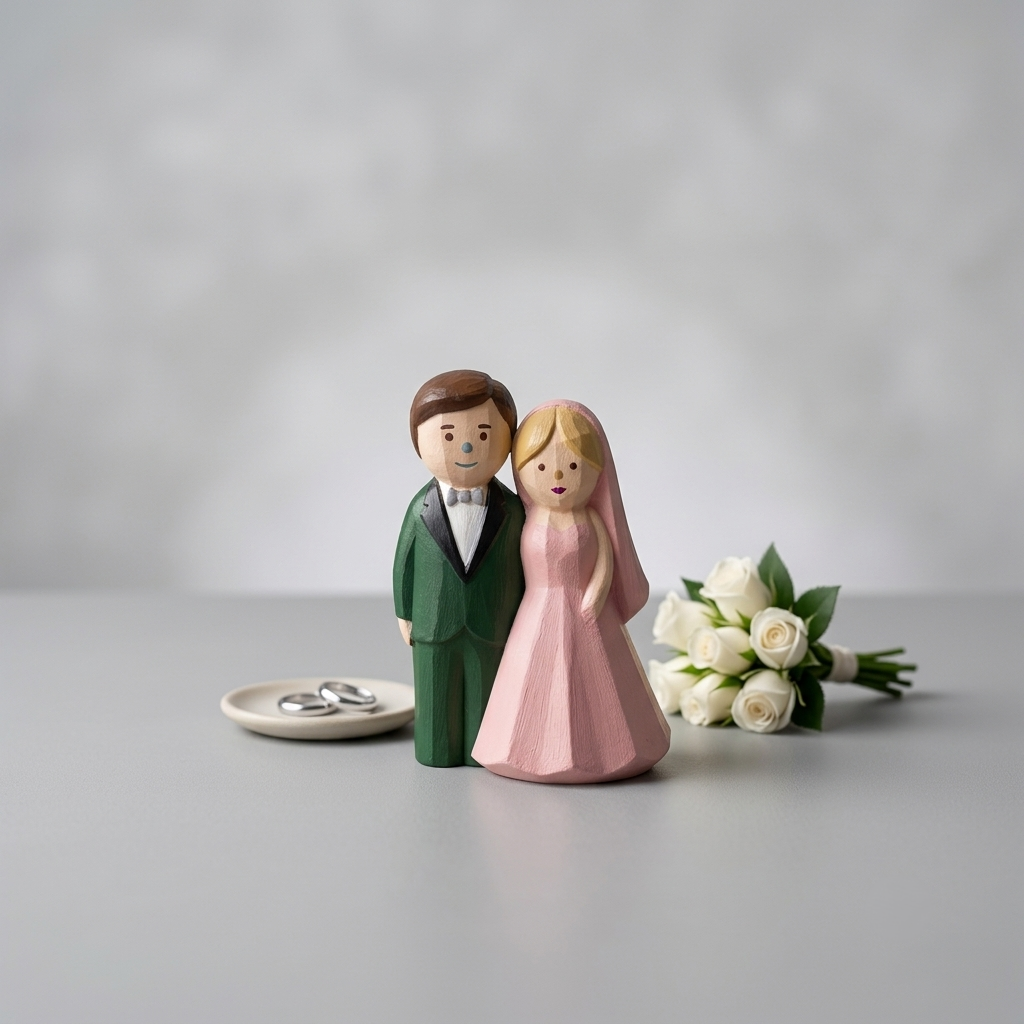 Paint Your Own Bride & Groom Figurine | DIY Wood PLA Wedding Kit