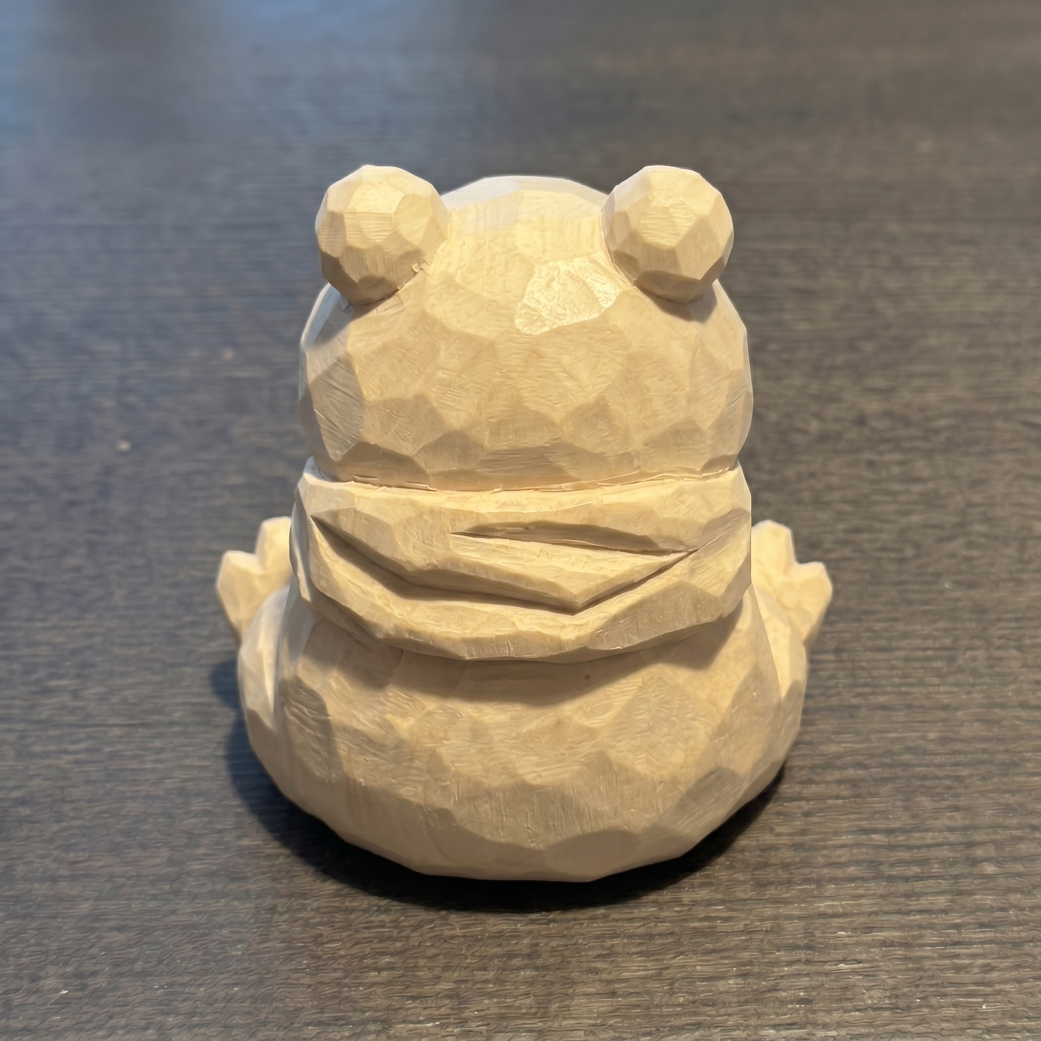 DIY Frog Painting Kit with Acrylics | Carved Wood Style Frog Statue | Unpainted Faux Wood Animal Desk Decor