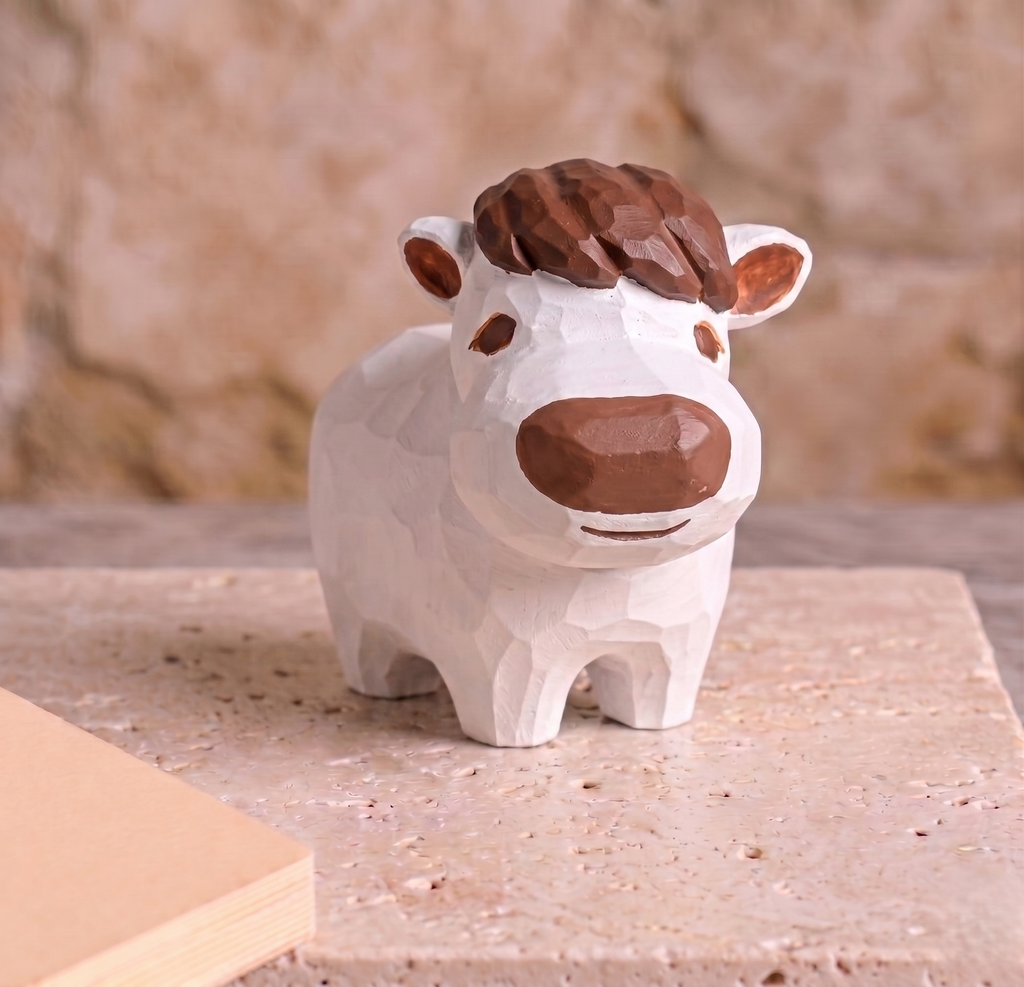 Carved Wood Style Horse Statue | Paint Your Own Pony Figurine - Wood PLA Set