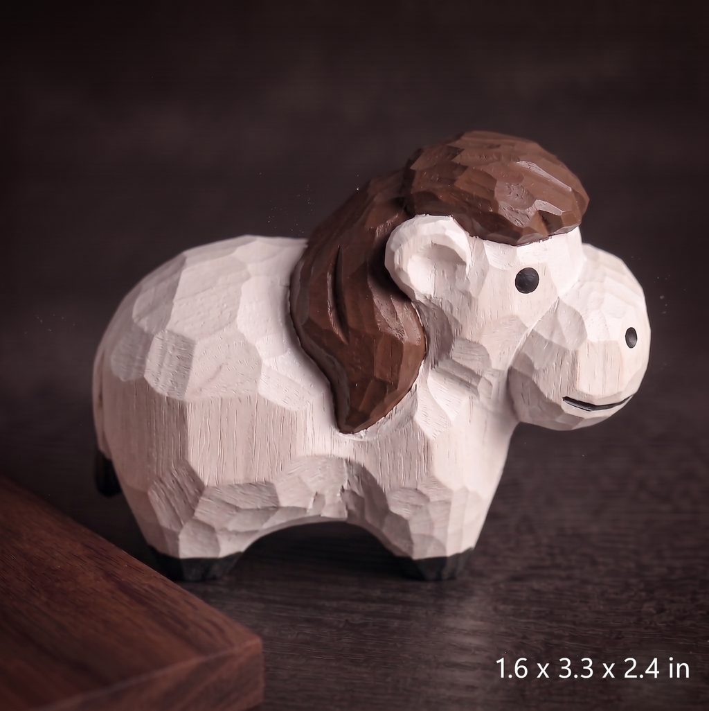 Carved Wood Style Horse Statue | Paint Your Own Pony Figurine - Wood PLA Set
