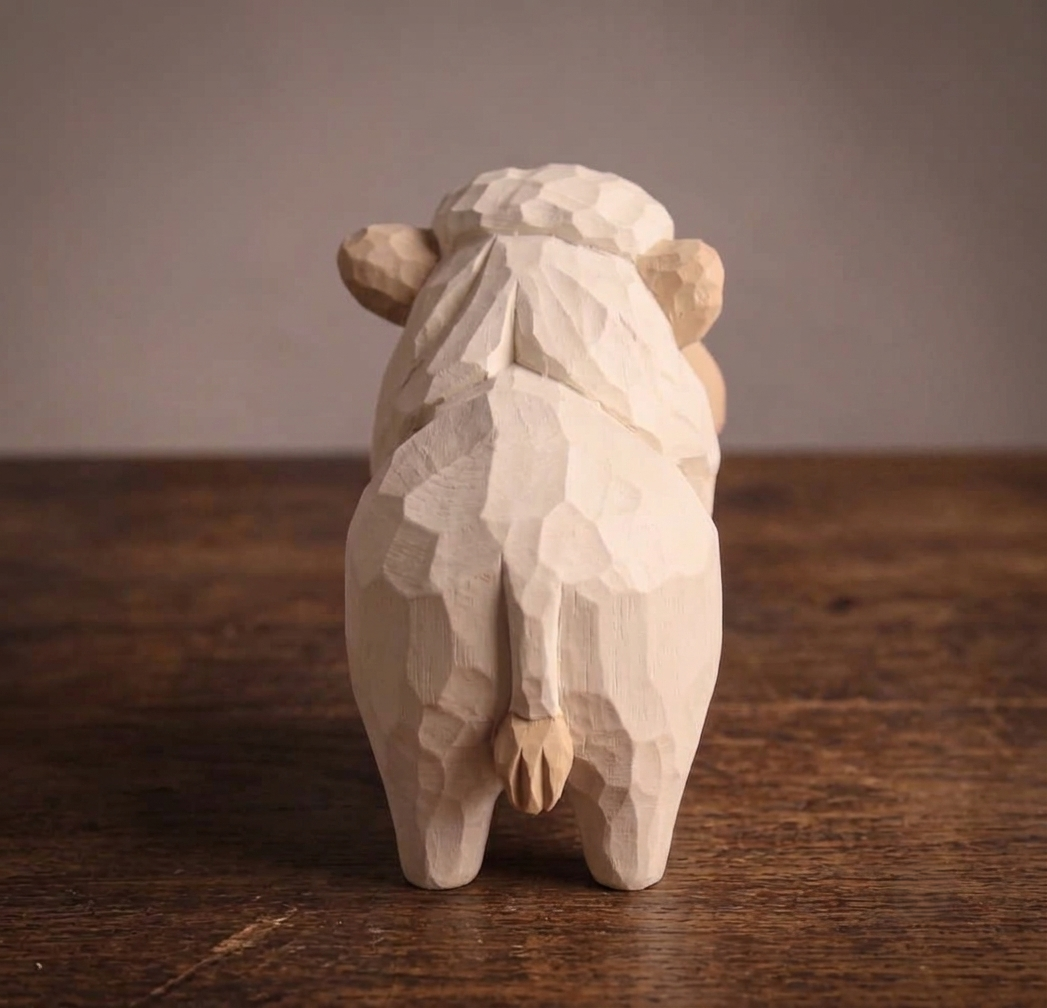 Carved Wood Style Horse Statue | Paint Your Own Pony Figurine - Wood PLA Set