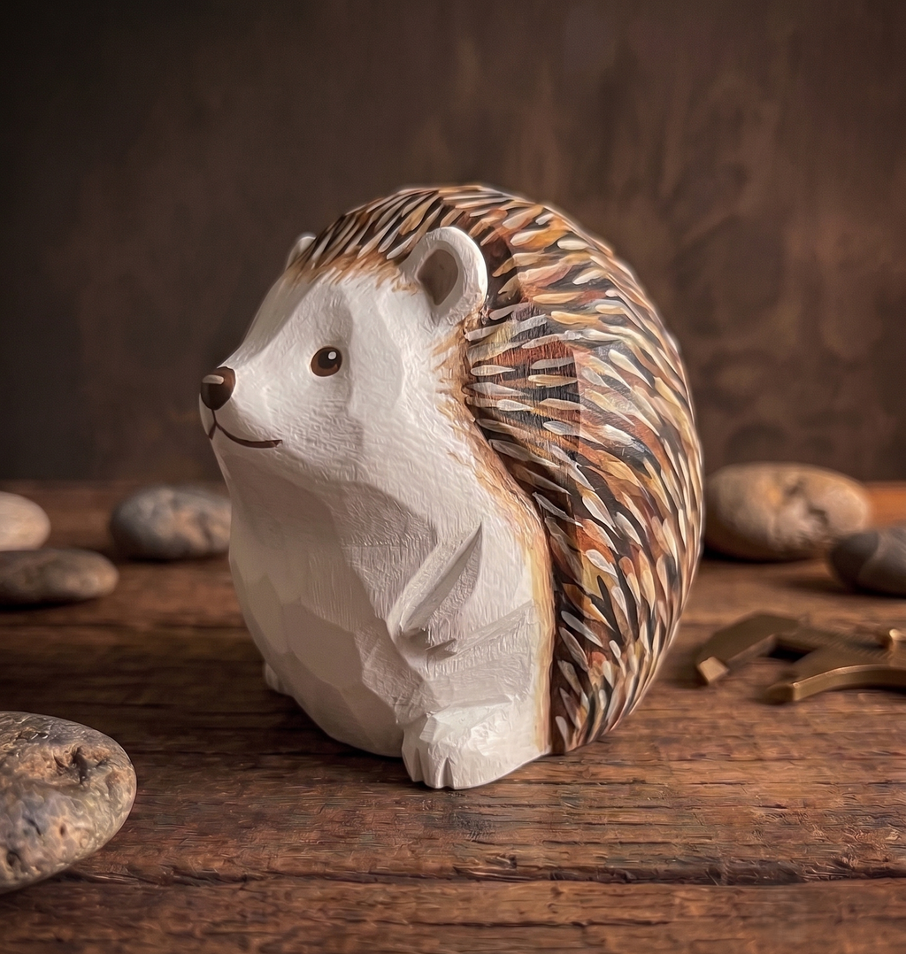 DIY Hedgehog Paint Kit | Wood PLA Hedgehog Figurine to Paint | Paint Your Own Animal | Handmade Style Decor