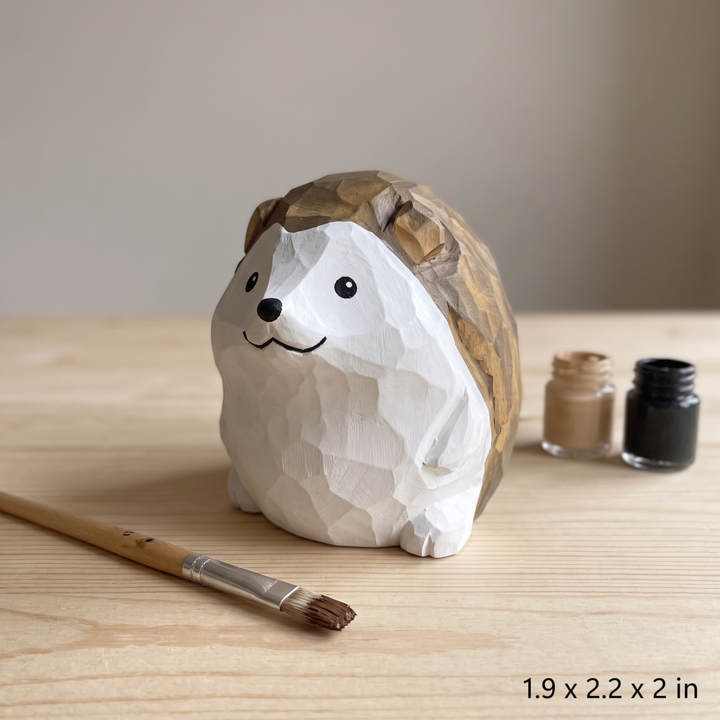 DIY Hedgehog Paint Kit | Wood PLA Hedgehog Figurine to Paint | Paint Your Own Animal | Handmade Style Decor