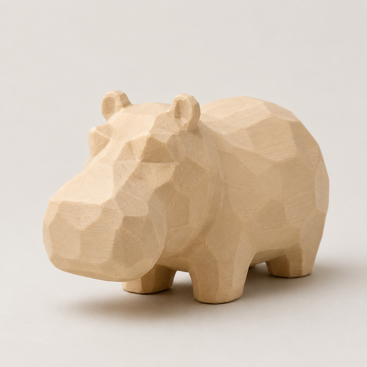 Cute Hippo DIY Paint Kit | Wood PLA Hippopotamus Figurine to Paint | Safari Animal Craft Kit | Paint Your Own Animal