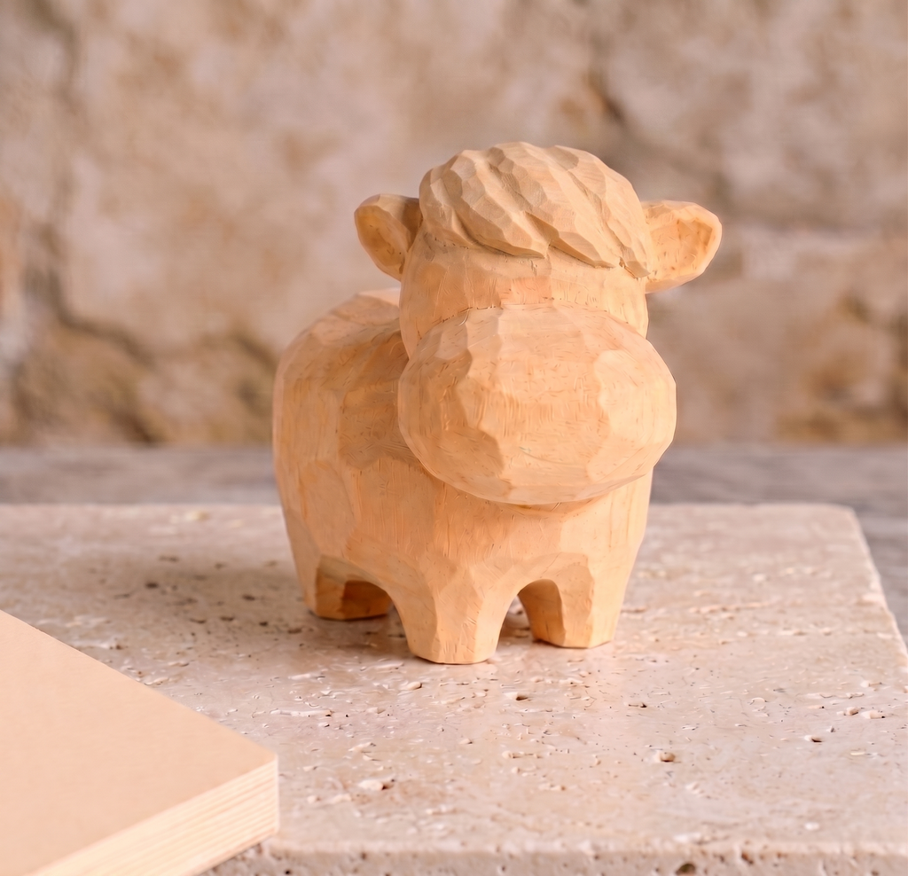 Carved Wood Style Horse Statue | Paint Your Own Pony Figurine - Wood PLA Set