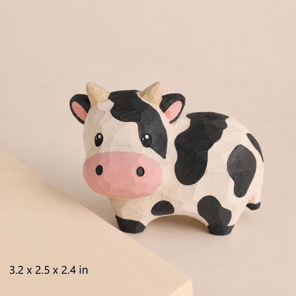 Paint Your Own Cow Kit, DIY Cow Painting Kit, Wood PLA Cow Figurine, Farm Animal Craft Kit