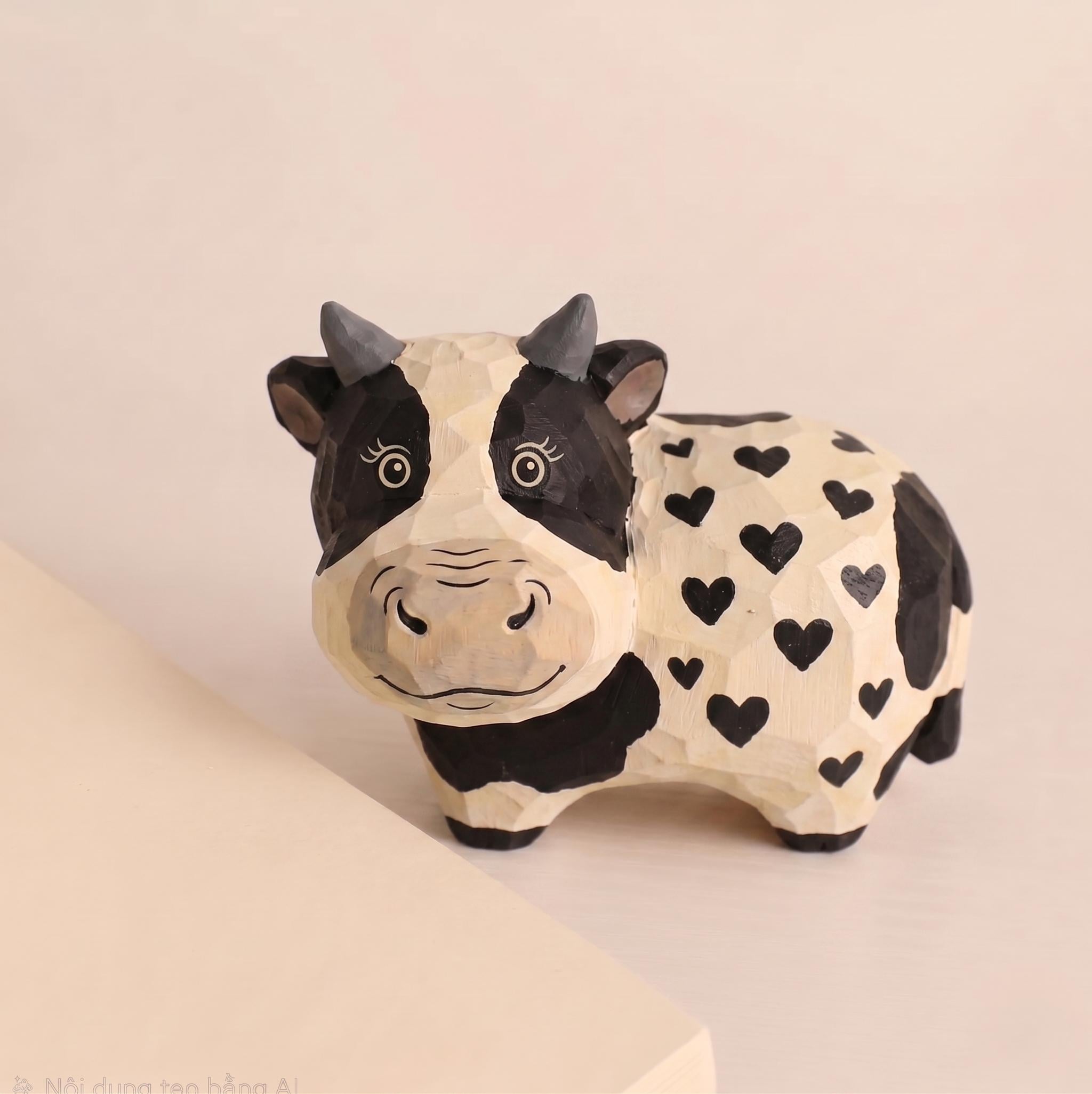 Paint Your Own Cow Kit, DIY Cow Painting Kit, Wood PLA Cow Figurine, Farm Animal Craft Kit