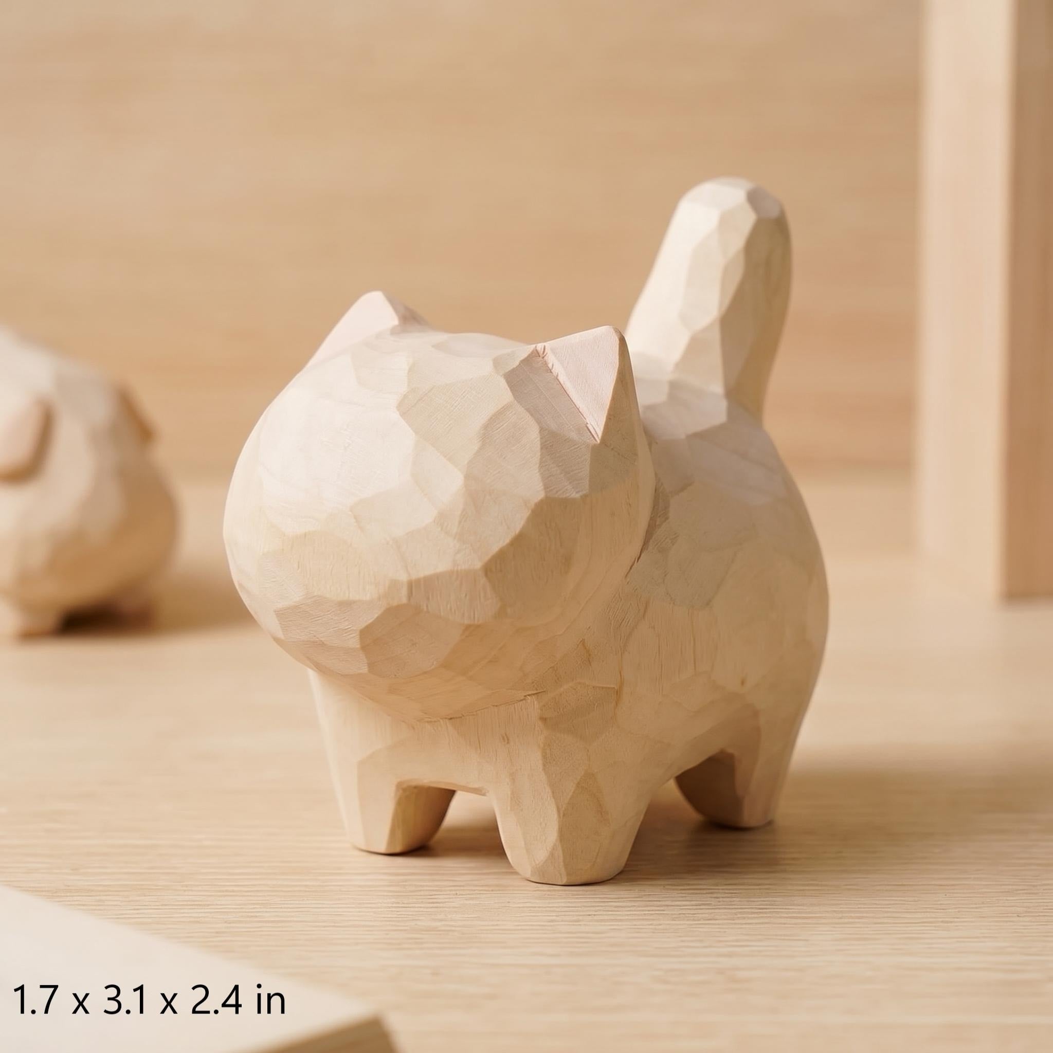 DIY Cat Painting Kit, Wood PLA Cat Figurine Craft Kit, Paint Your Own Cat, Cat Craft Activity for Kids and Adults, Creative Gift Set