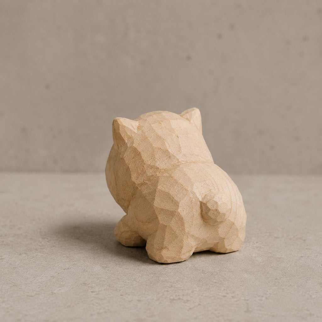 DIY Shiba Painting Kit , Wood PLA 3D Printed Dog Statue , Paint Your Own Shiba Figurine