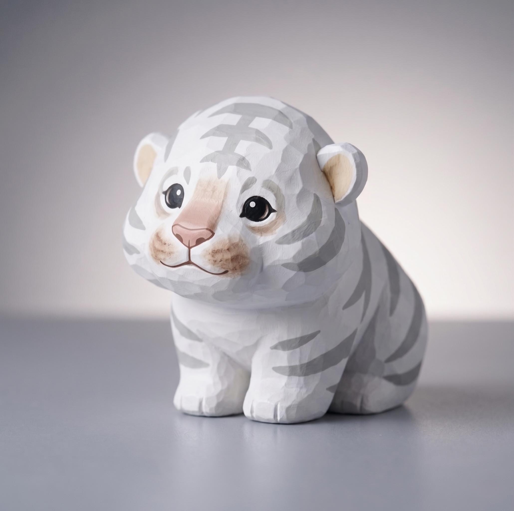 Tiger Cub Painting Kit, Paint Your Own Tiger Figurine, DIY Animal Craft Kit, Wood PLA Tiger Decor, Tiger Lover Gift