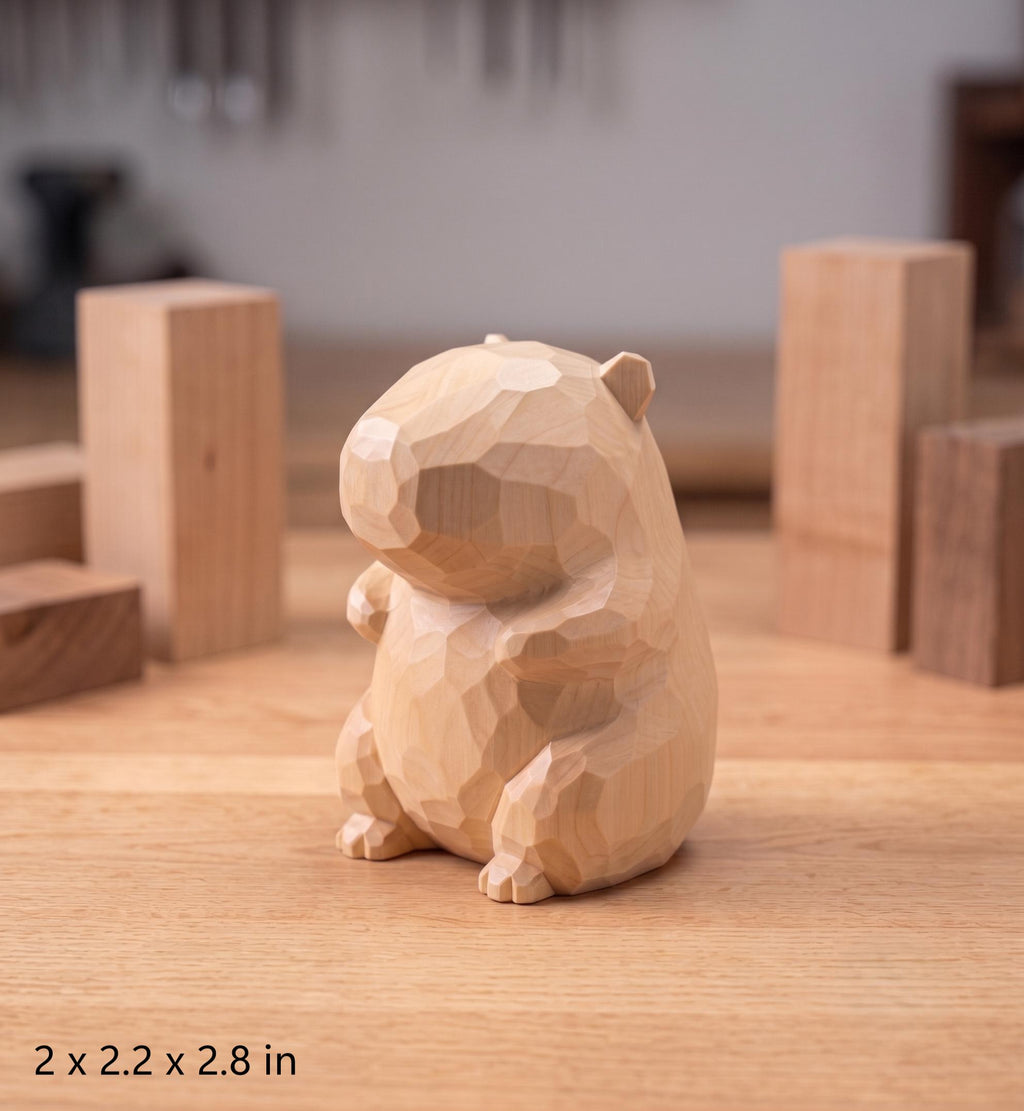 DIY Capybara Painting Kit | Wood PLA 3D Printed Animal Statue | Paint Your Own Capybara Figurine