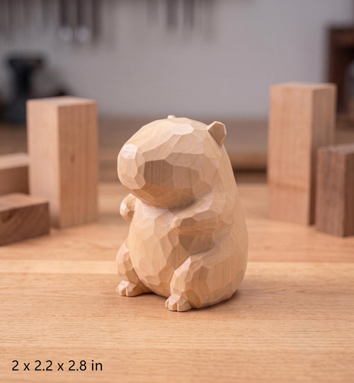 DIY Capybara Painting Kit | Wood PLA 3D Printed Animal Statue | Paint Your Own Capybara Figurine