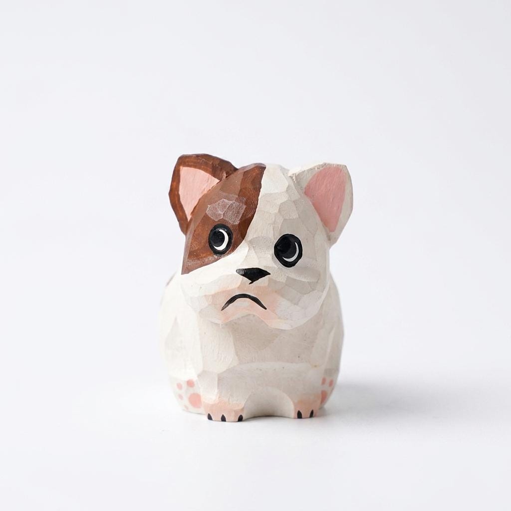 DIY French Bulldog Painting Kit | Wood PLA 3D Printed Frenchie Statue | Paint Your Own Dog Figurine