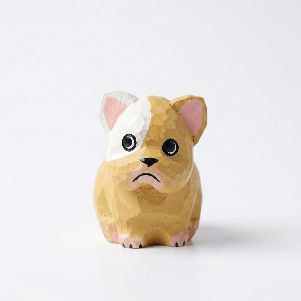 DIY French Bulldog Painting Kit | Wood PLA 3D Printed Frenchie Statue | Paint Your Own Dog Figurine