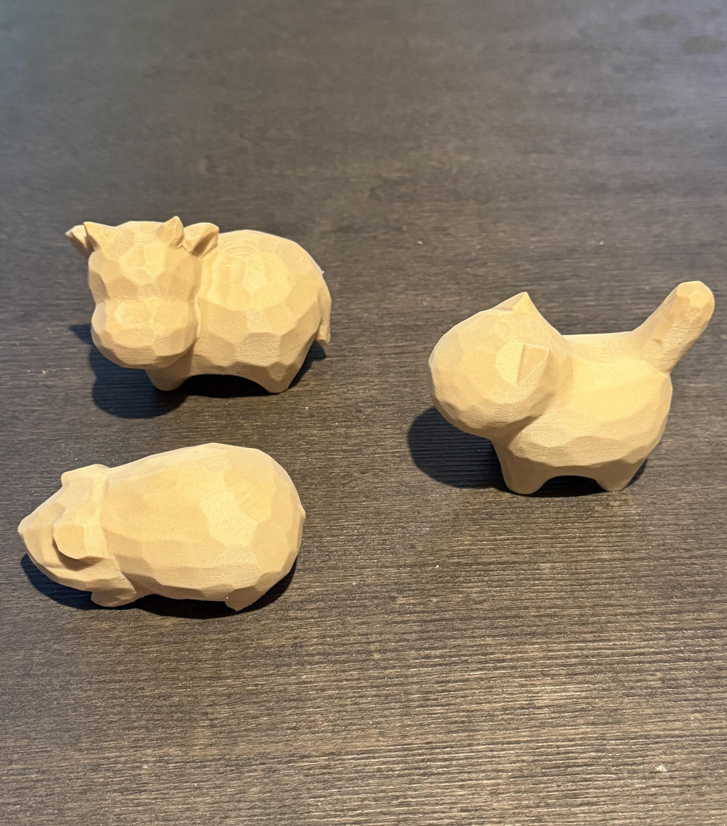 DIY Shiba Painting Kit , Wood PLA 3D Printed Dog Statue , Paint Your Own Shiba Figurine