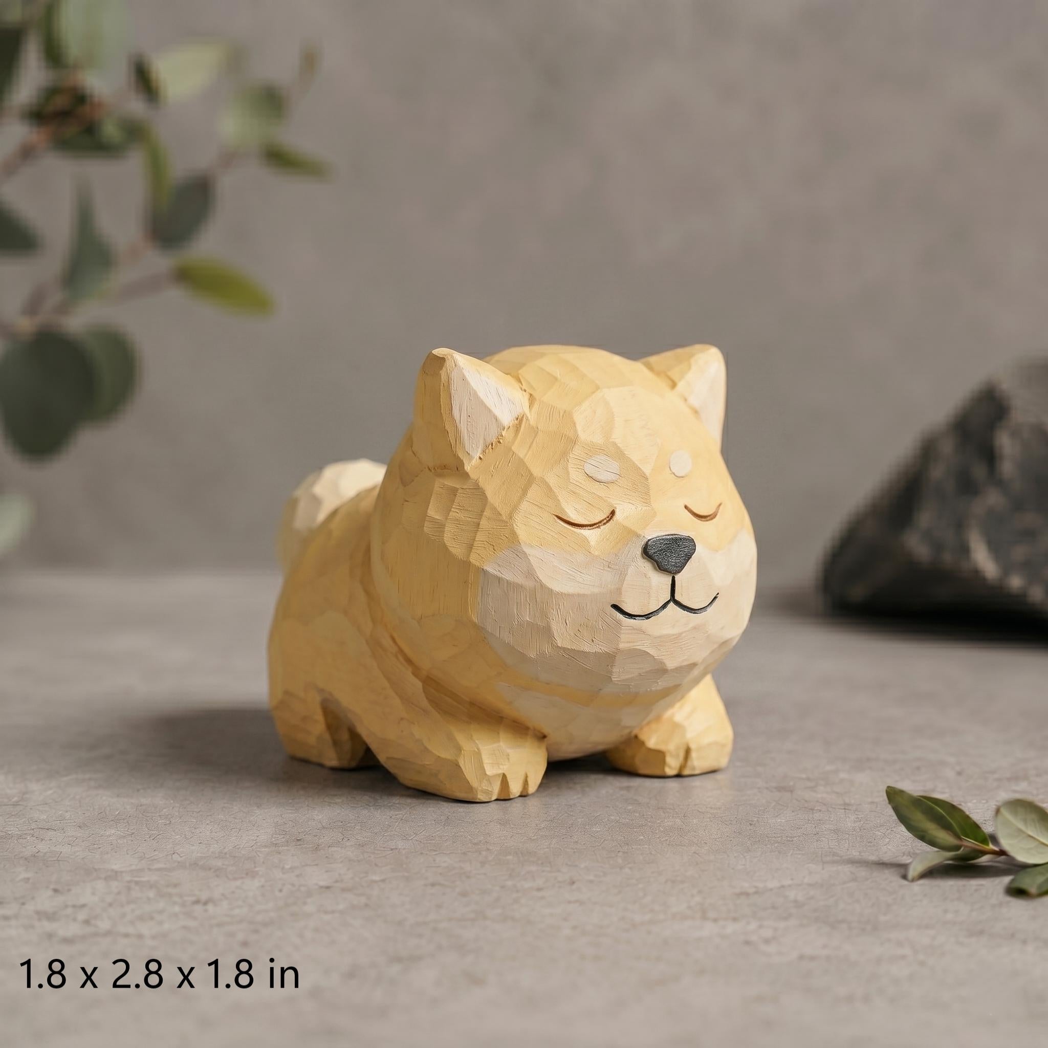 DIY Shiba Painting Kit , Wood PLA 3D Printed Dog Statue , Paint Your Own Shiba Figurine