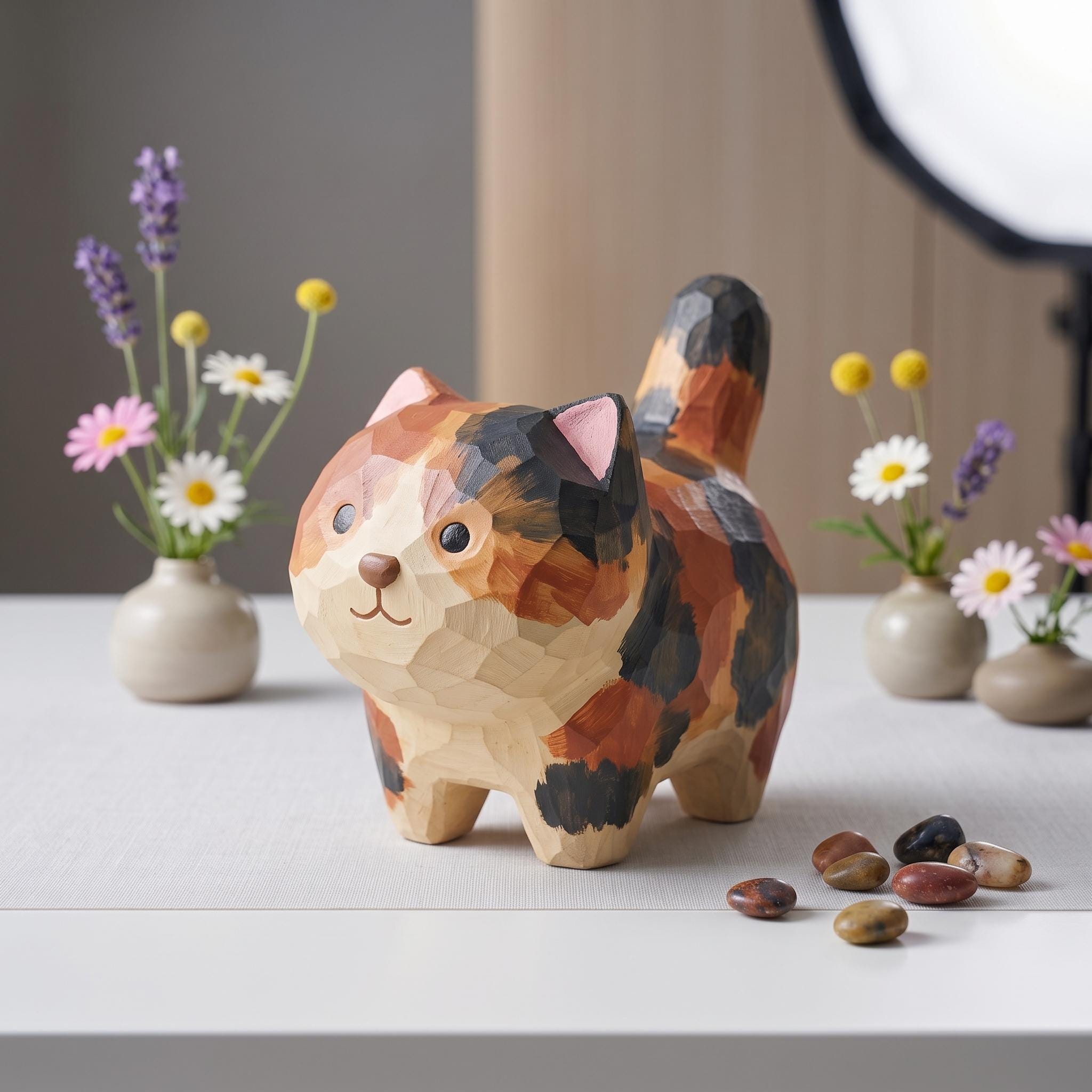 DIY Cat Painting Kit, Wood PLA Cat Figurine Craft Kit, Paint Your Own Cat, Cat Craft Activity for Kids and Adults, Creative Gift Set