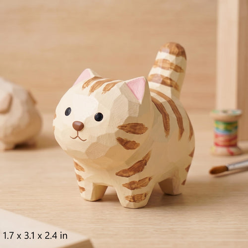 DIY Cat Painting Kit, Wood PLA Cat Figurine Craft Kit, Paint Your Own Cat, Cat Craft Activity for Kids and Adults, Creative Gift Set