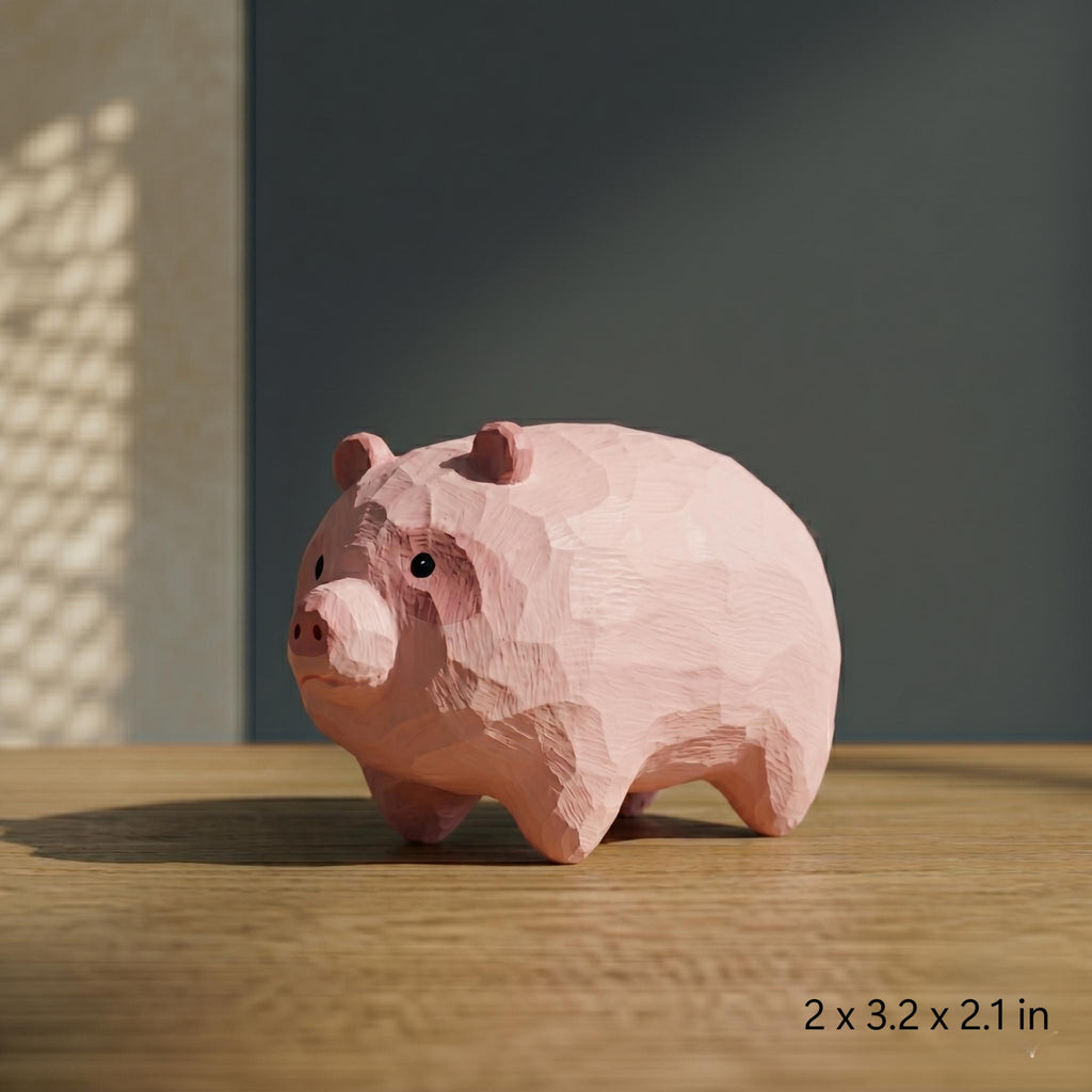 Cute Pig Wood PLA Paint Kit | DIY Pig Figurine to Paint | Farm Animal Craft Kit | Handmade Style Decor