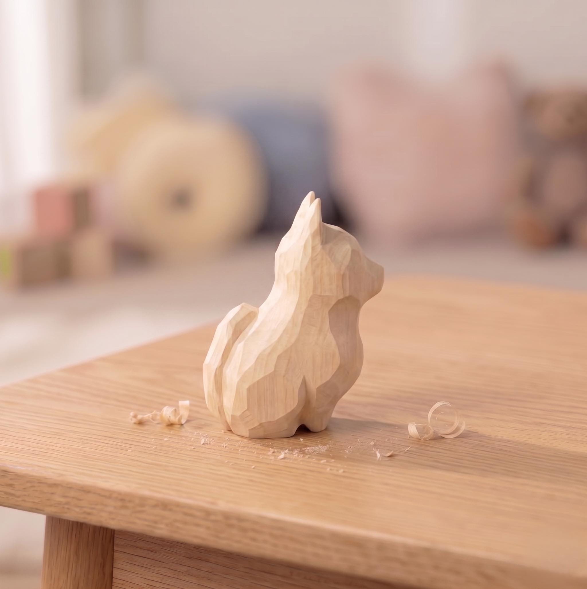 Cat DIY Paint Kit | Wood PLA Cat Figurine to Paint | Paint Your Own Animal