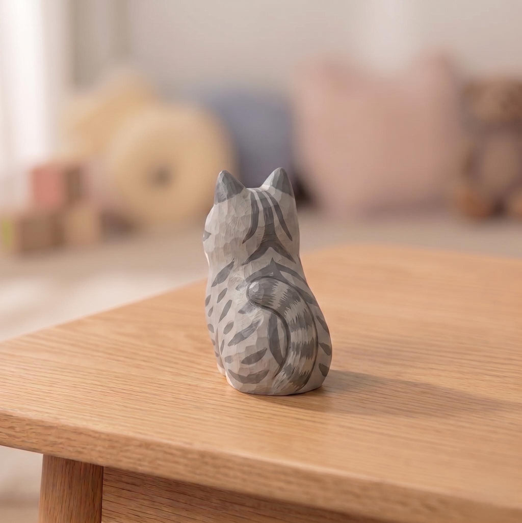 Cat DIY Paint Kit | Wood PLA Cat Figurine to Paint | Paint Your Own Animal