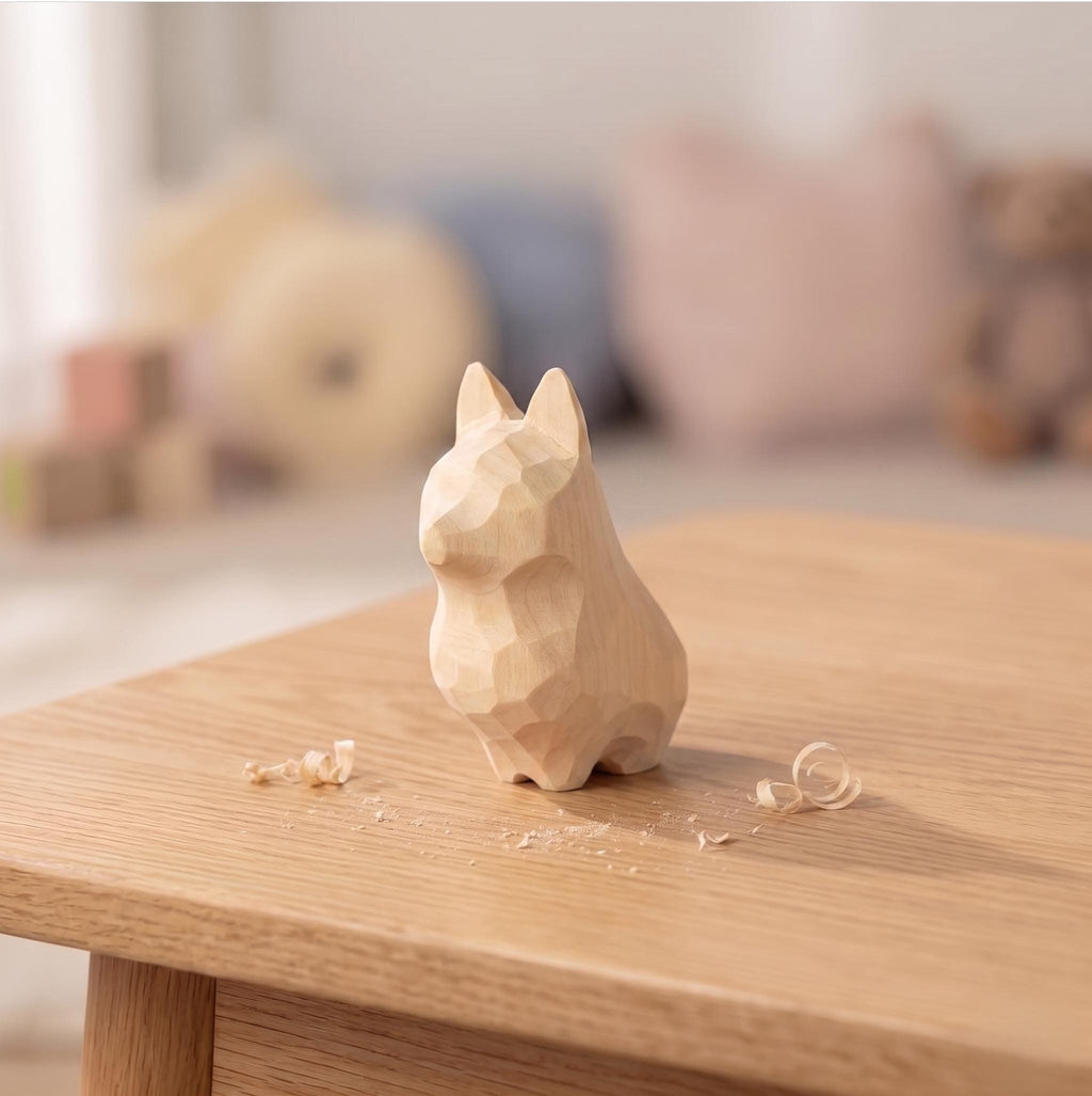 Cat DIY Paint Kit | Wood PLA Cat Figurine to Paint | Paint Your Own Animal