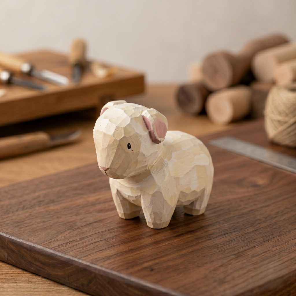 Baby Sheep Wood PLA Paint Kit | DIY Sheep Figurine to Paint | Farm Animal Craft Kit | Handmade Style Decor