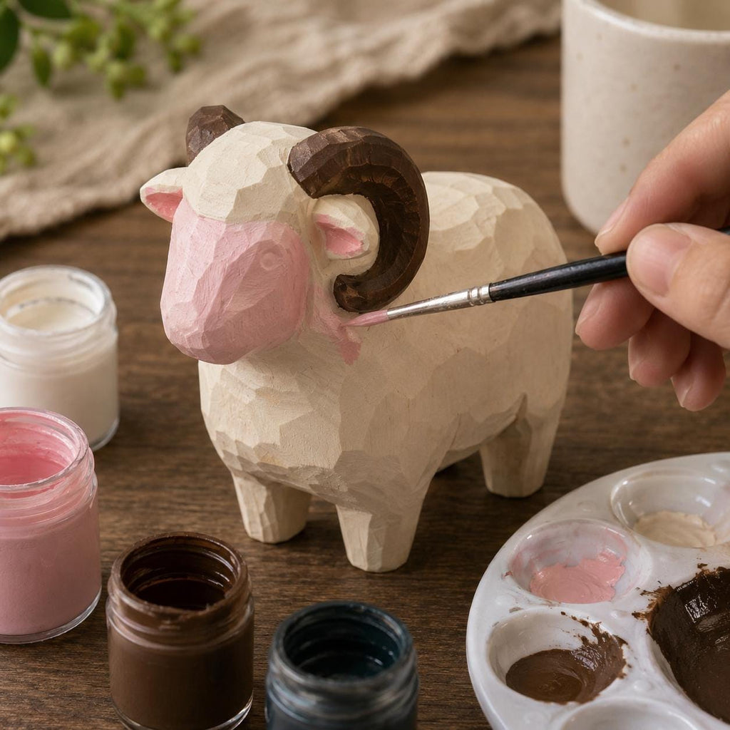 DIY Ram Figurine to Paint | Sheep Craft Kit | Farm Animal Painting Kit