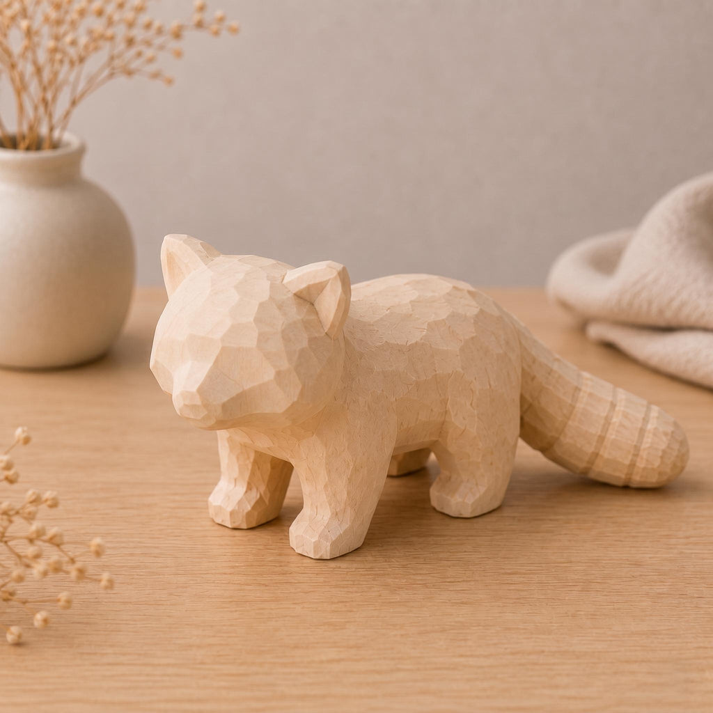 Red Panda DIY Paint Kit | Wood PLA Animal Figurine Craft | Paint Your Own Animal