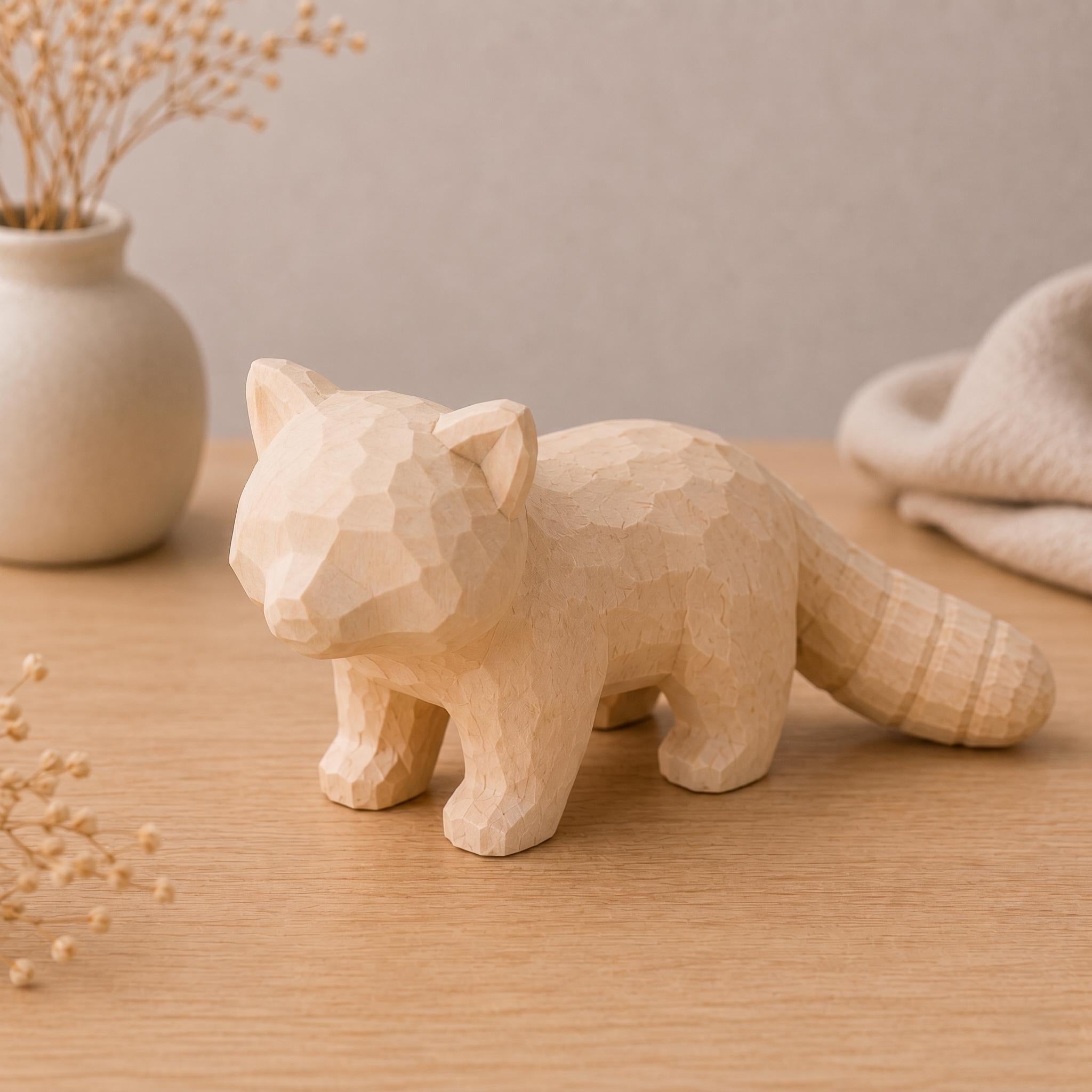 Red Panda DIY Paint Kit | Wood PLA Animal Figurine Craft | Paint Your Own Animal