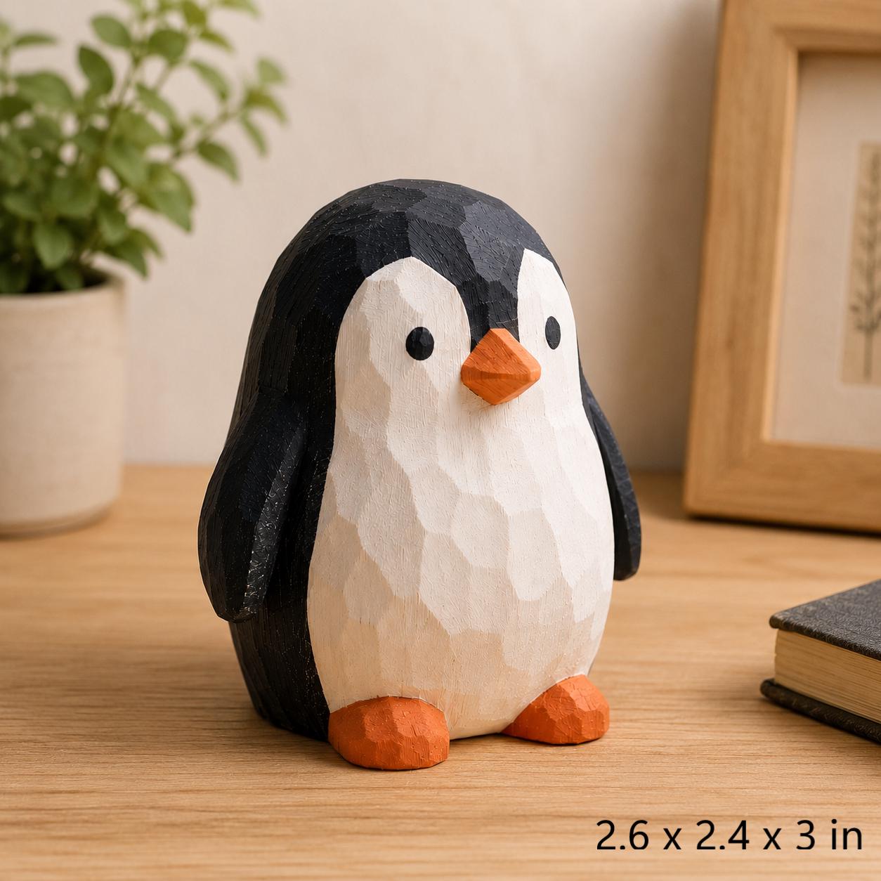 Penguin Wood PLA Paint Kit | DIY Penguin Figurine to Paint | Arctic Animal Craft Kit | Handmade Style Decor