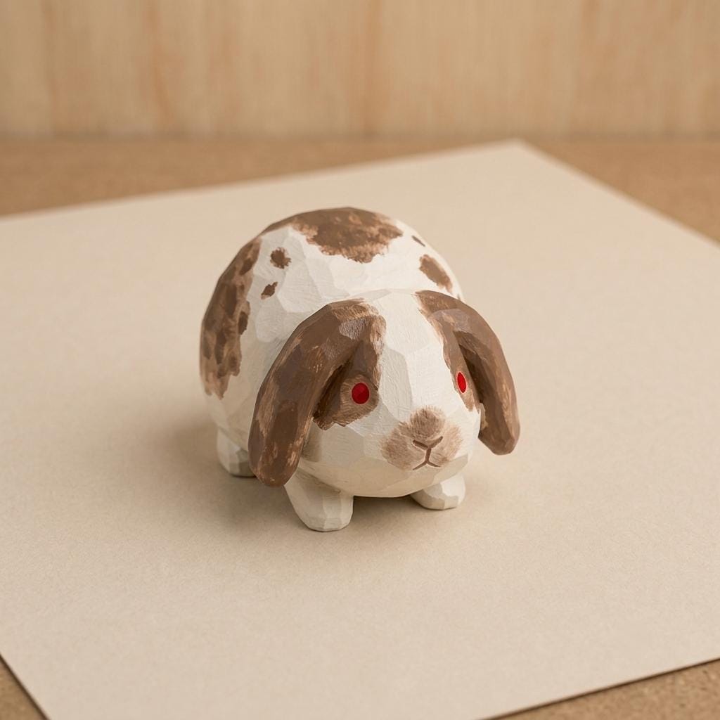 DIY Bunny Paint Kit | Wood PLA Rabbit Figurine | Paint Your Own Animal