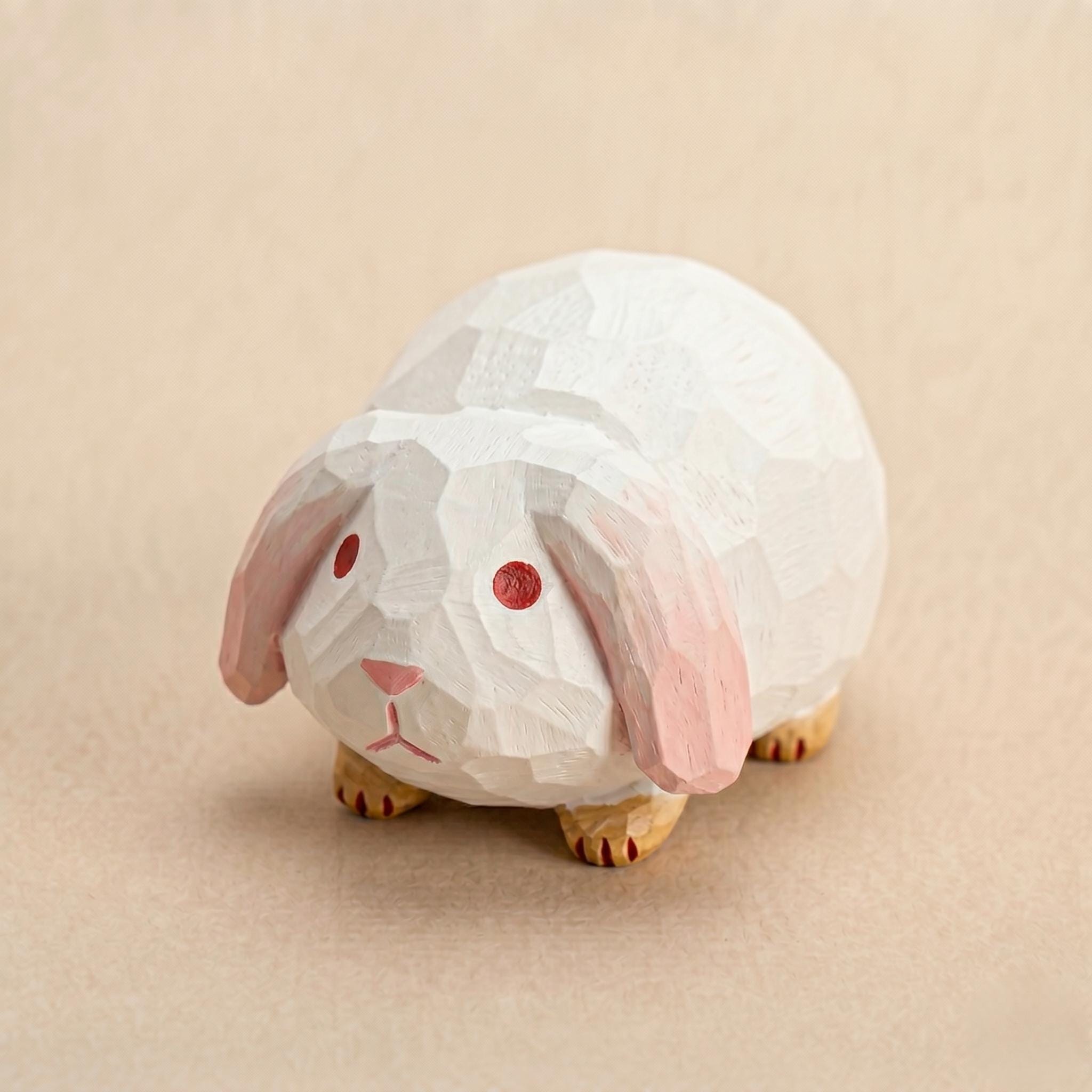 DIY Bunny Paint Kit | Wood PLA Rabbit Figurine | Paint Your Own Animal