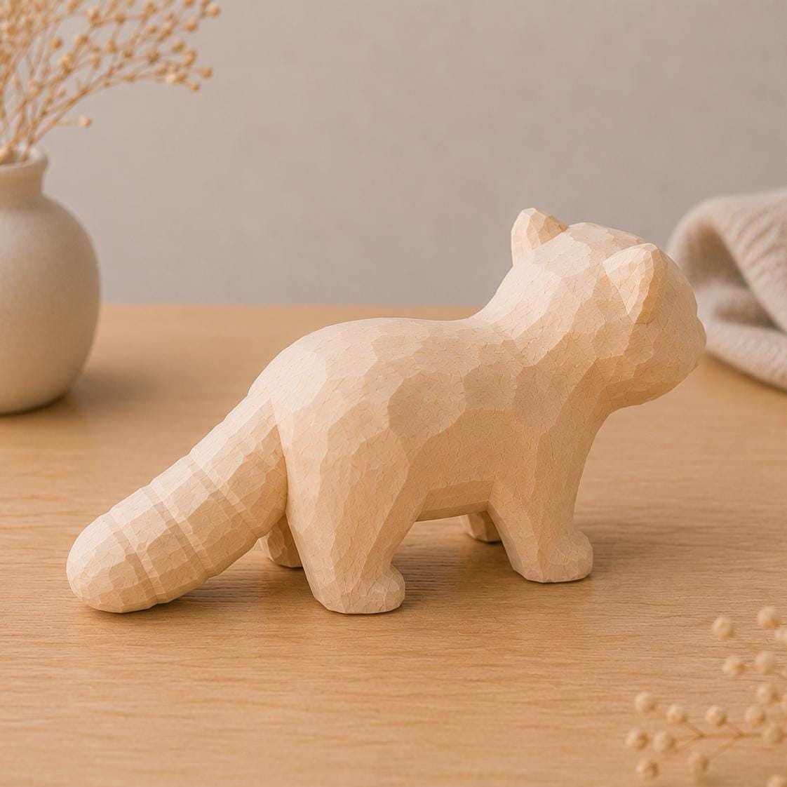 Red Panda DIY Paint Kit | Wood PLA Animal Figurine Craft | Paint Your Own Animal