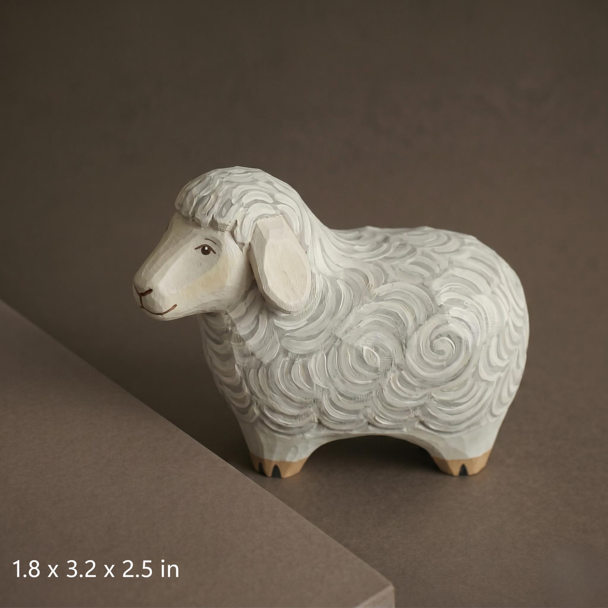 Wood PLA Sheep Figurine DIY Paint Kit | Farm Animal Craft Kit | Paint Your Own Animal