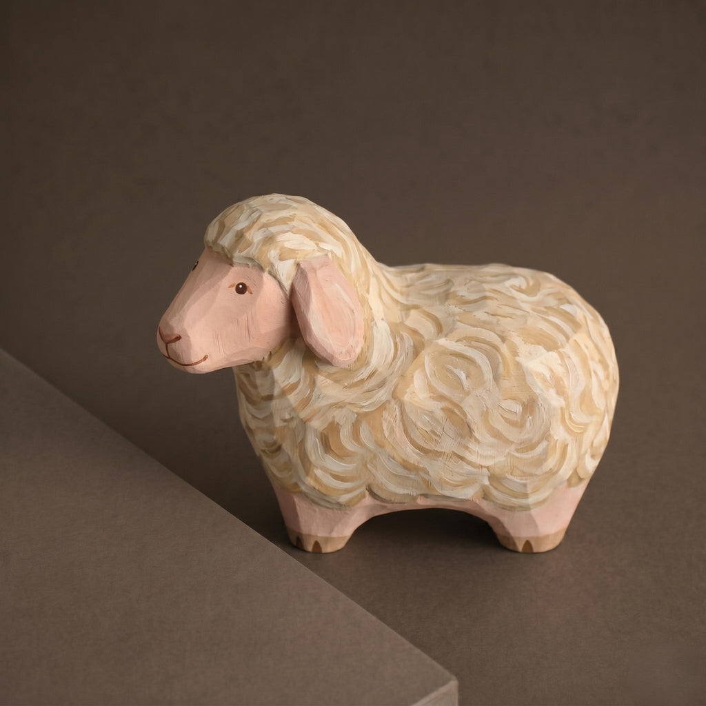 Wood PLA Sheep Figurine DIY Paint Kit | Farm Animal Craft Kit | Paint Your Own Animal
