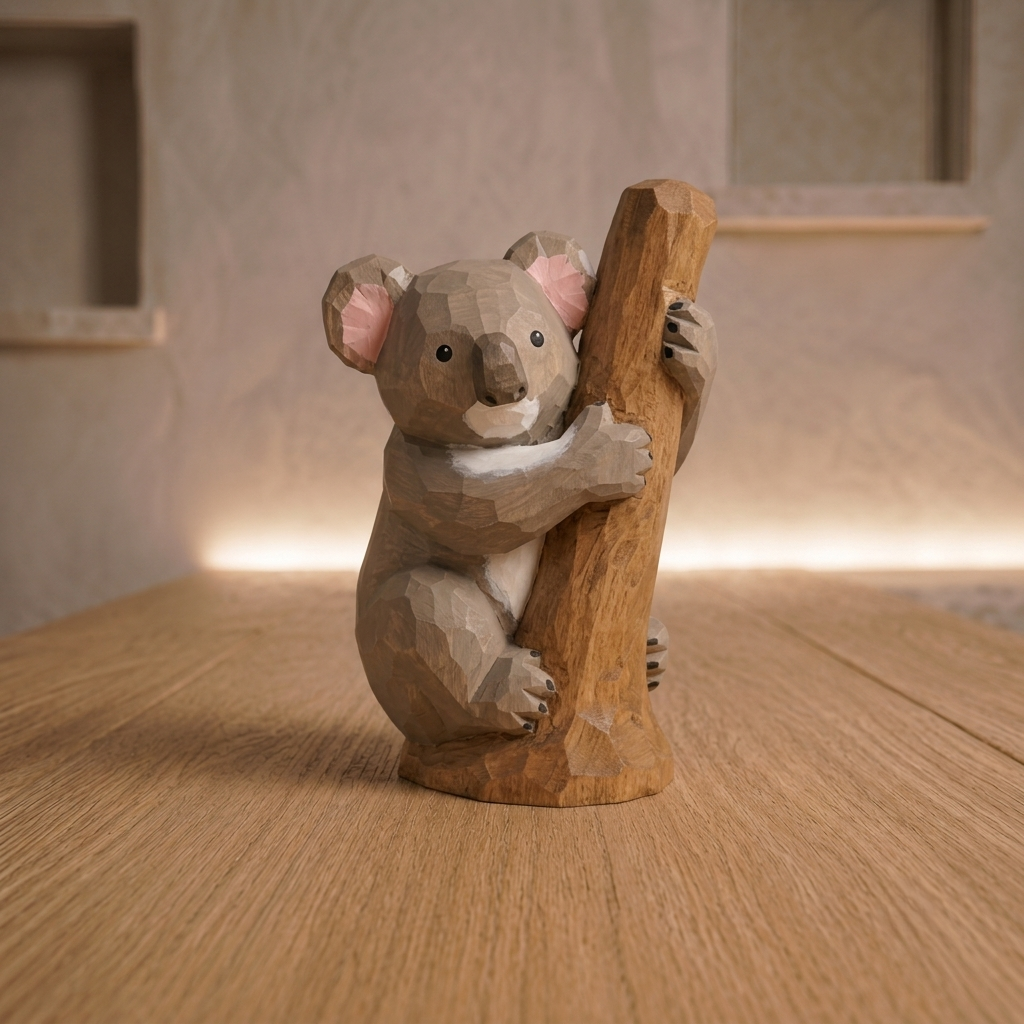 DIY Cute Koala Paint Kit | Wood PLA Koala Figurine to Paint | Animal Craft Kit | Paint Your Own Koala