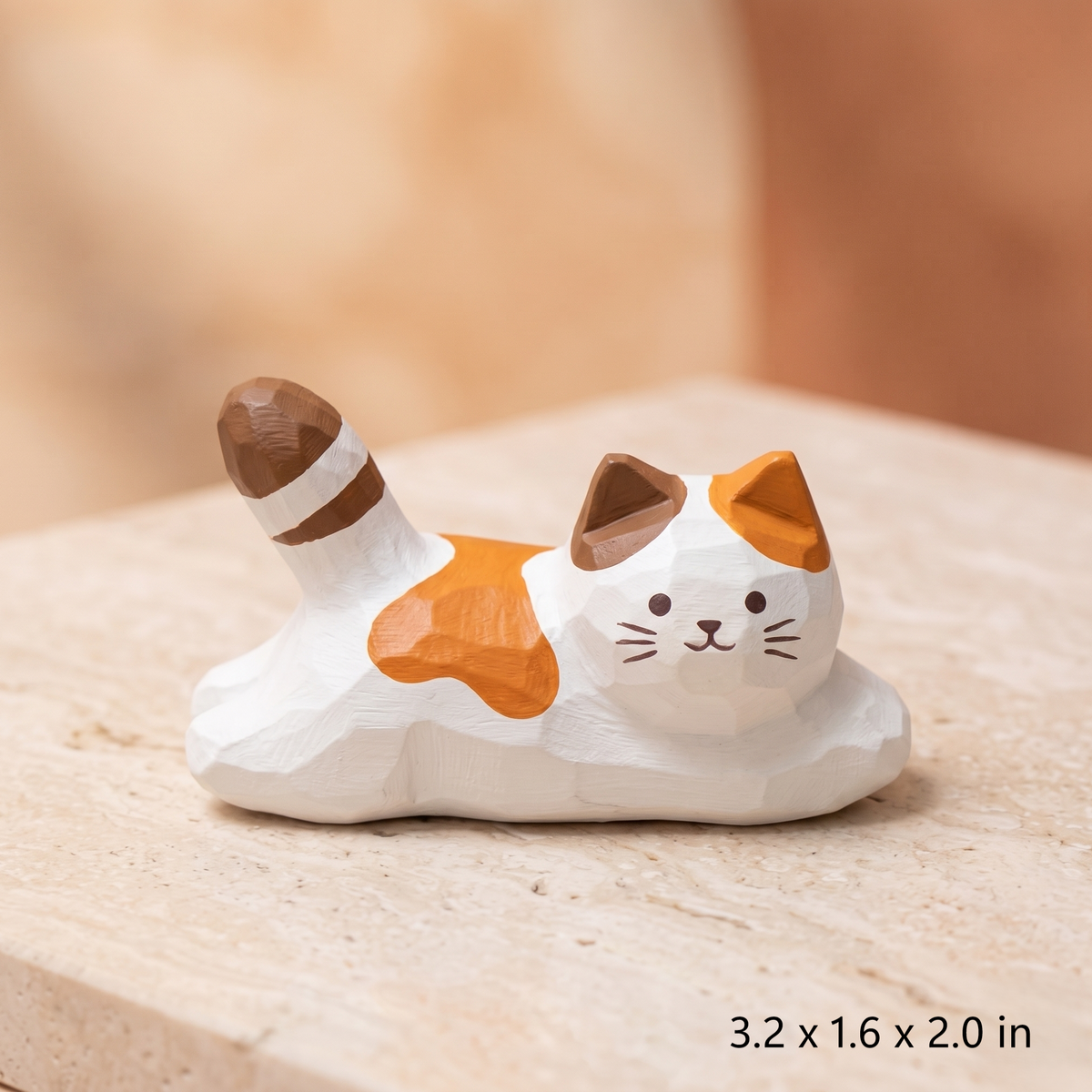 DIY Lazy Cat Figurine Painting Kit - Unpainted Wood PLA Lying Kitty Craft Set for Adults & Kids