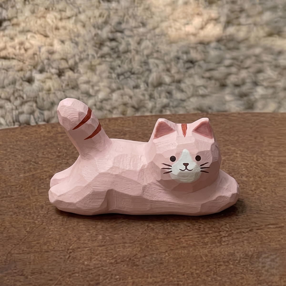 DIY Lazy Cat Figurine Painting Kit - Unpainted Wood PLA Lying Kitty Craft Set for Adults & Kids