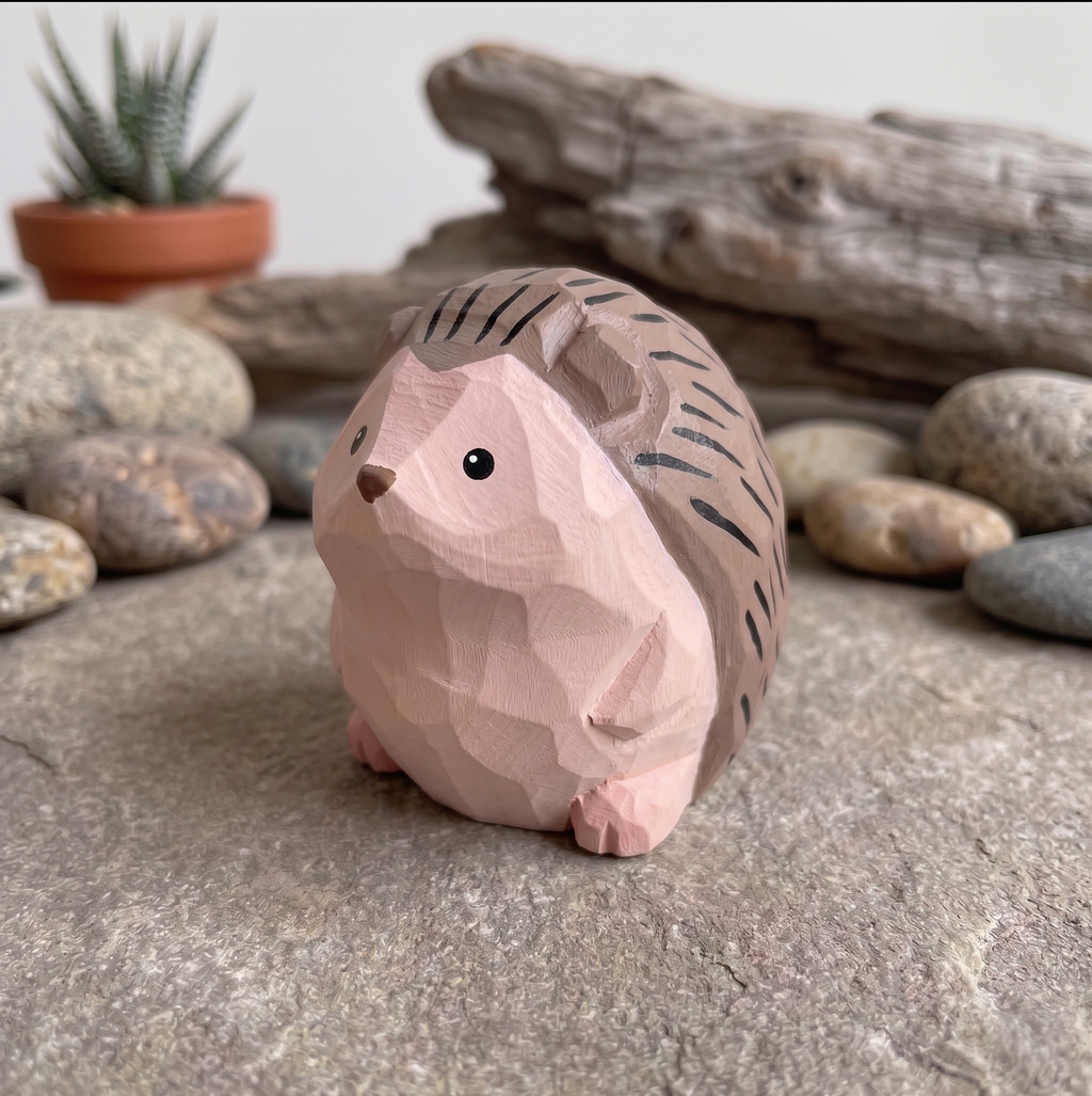 DIY Hedgehog Paint Kit | Wood PLA Hedgehog Figurine to Paint | Paint Your Own Animal | Handmade Style Decor