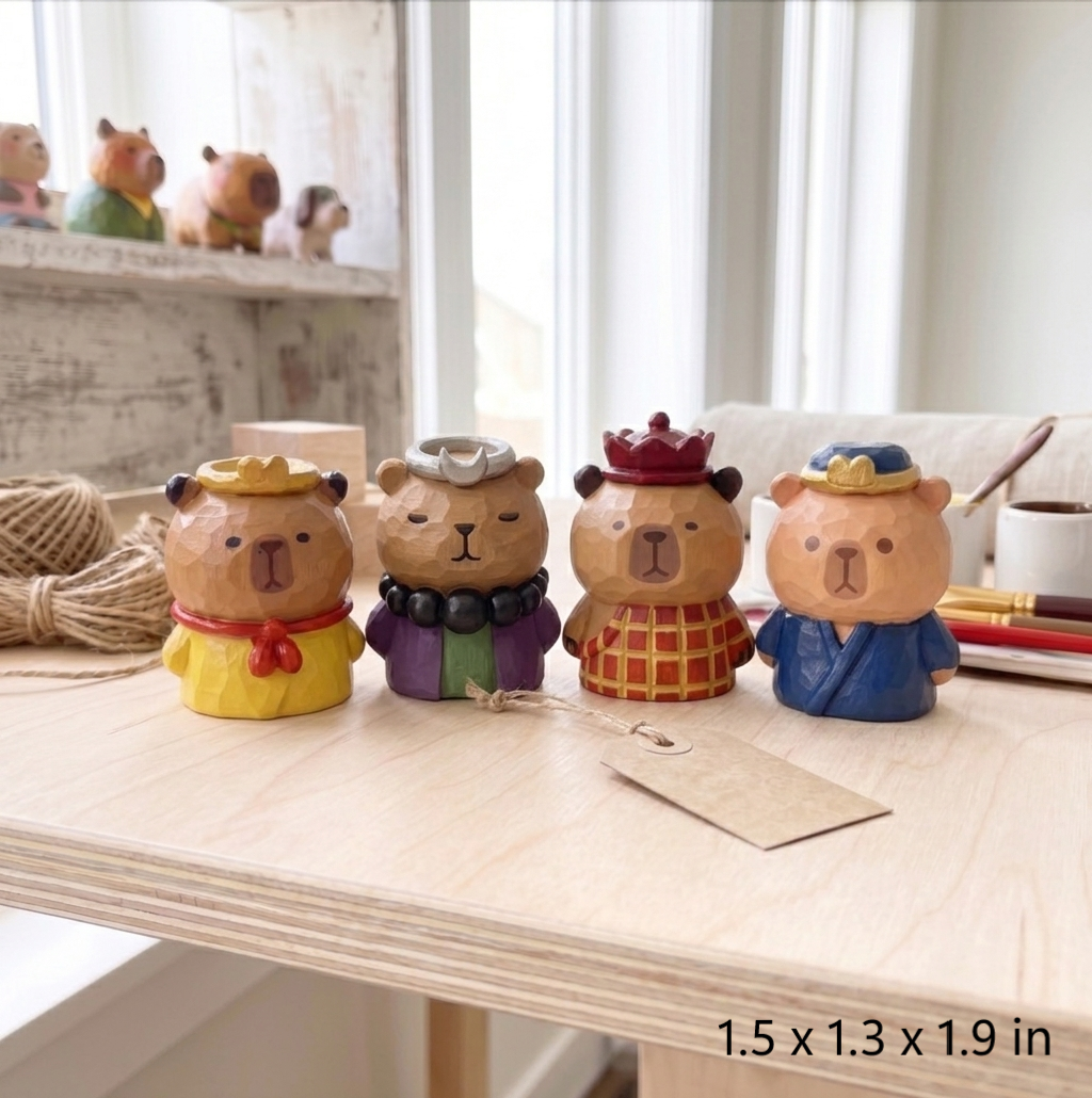 DIY Set of 4 Capybara Painting Kit | Paint Your Own Journey to the West | Cute Desk Decor