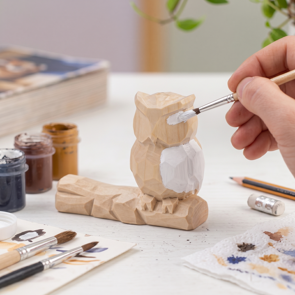 Paint Your Own Owl Figurine | DIY Wood PLA Bird Kit