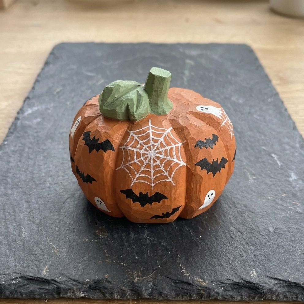 DIY Pumpkin House Halloween Painting Kit | Unpainted Wood PLA Craft Set Desk Decor