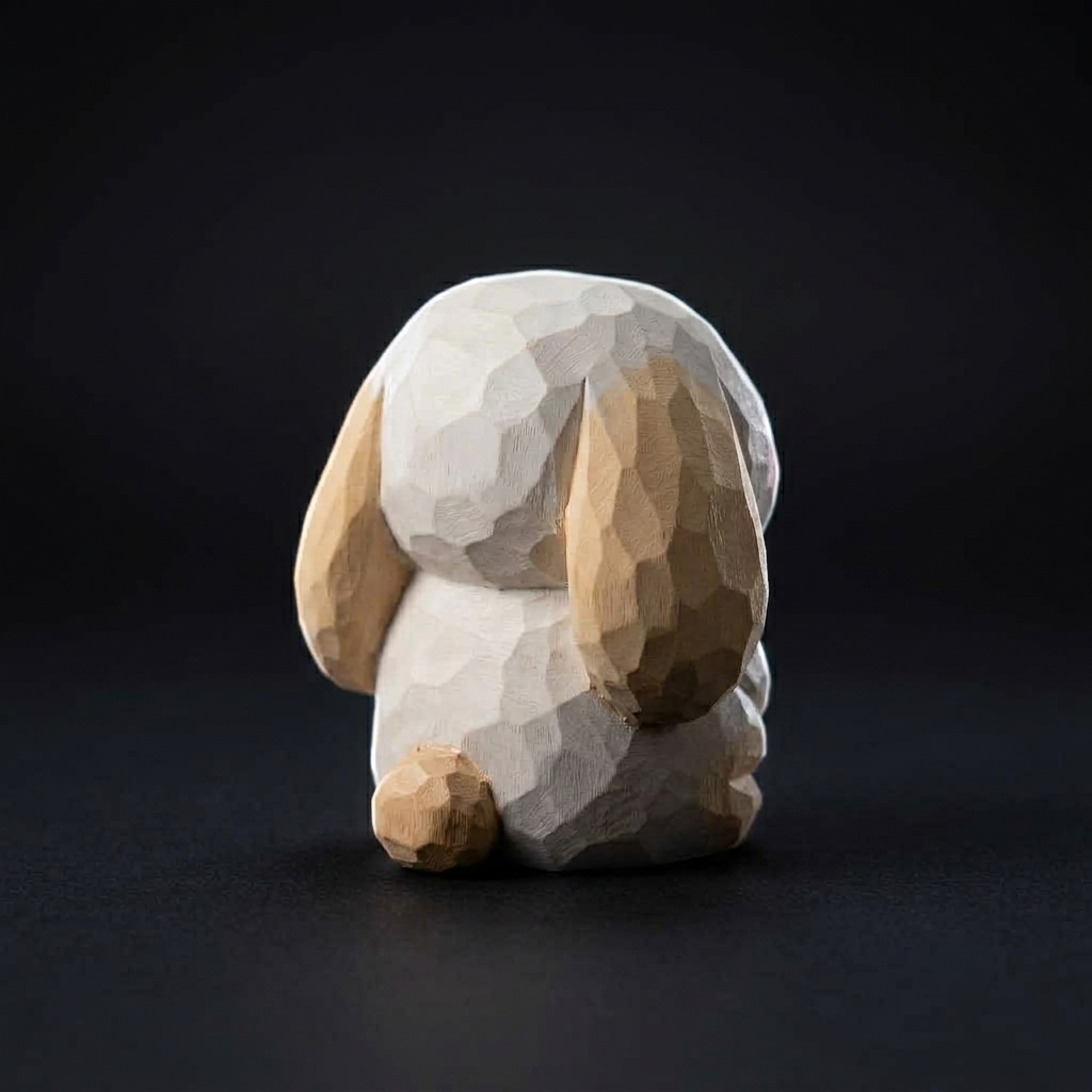 DIY Lop Ear Rabbit Figurine Painting Kit - Unpainted Wood PLA Bunny Craft Set |  Paint Your Own Floppy Ear Rabbit Figurine