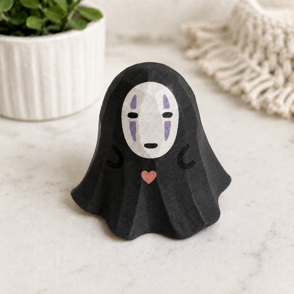 Cute Halloween Craft Gift | Paint Your Own Cute Little Ghost Figurine | Carved Wood Style Decor