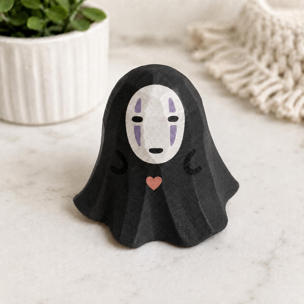 Cute Halloween Craft Gift | Paint Your Own Cute Little Ghost Figurine | Carved Wood Style Decor