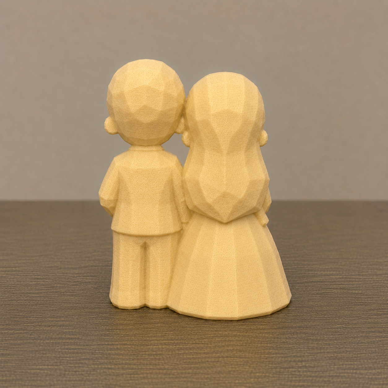 Personalized Anniversary Gift for Couple | Paint Your Own Wedding Figurine Keepsake | Carved Wood Style Bride & Groom Statue