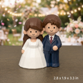 Personalized Anniversary Gift for Couple | Paint Your Own Wedding Figurine Keepsake | Carved Wood Style Bride & Groom Statue
