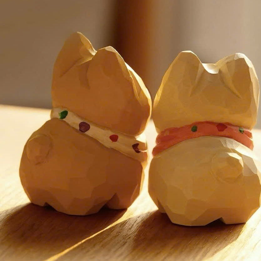 DIY Dog Figurine Painting Kit - Unpainted Wood PLA Craft Set